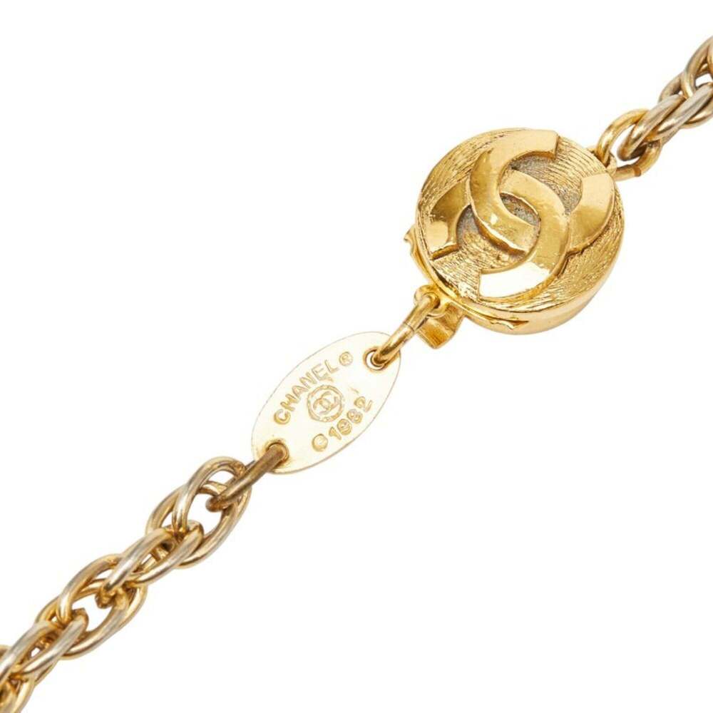 CHANEL Vintage Gold Pearl Logo Necklace - Picture 5 of 6